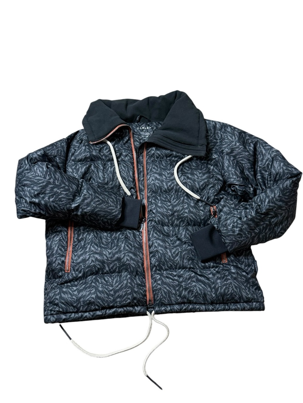 Varley Women’s Granville Puffer Jacket Dark Mono Zebra Pattern Size Small - Picture 5 of 11